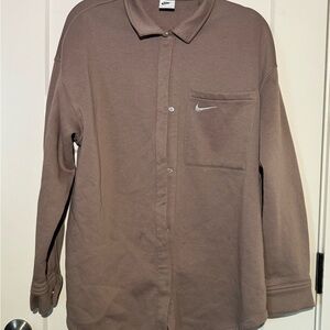Nike Brown Lightweight Shirt Jacket Casual Style
